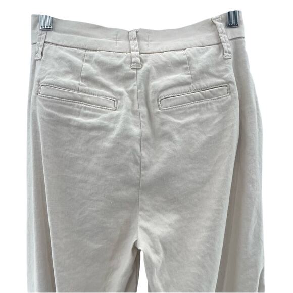 Evereve Marion Linen Blend Neutral Tone Wide Leg High Rise Trouser Pants Size 26 - Picture 9 of 14